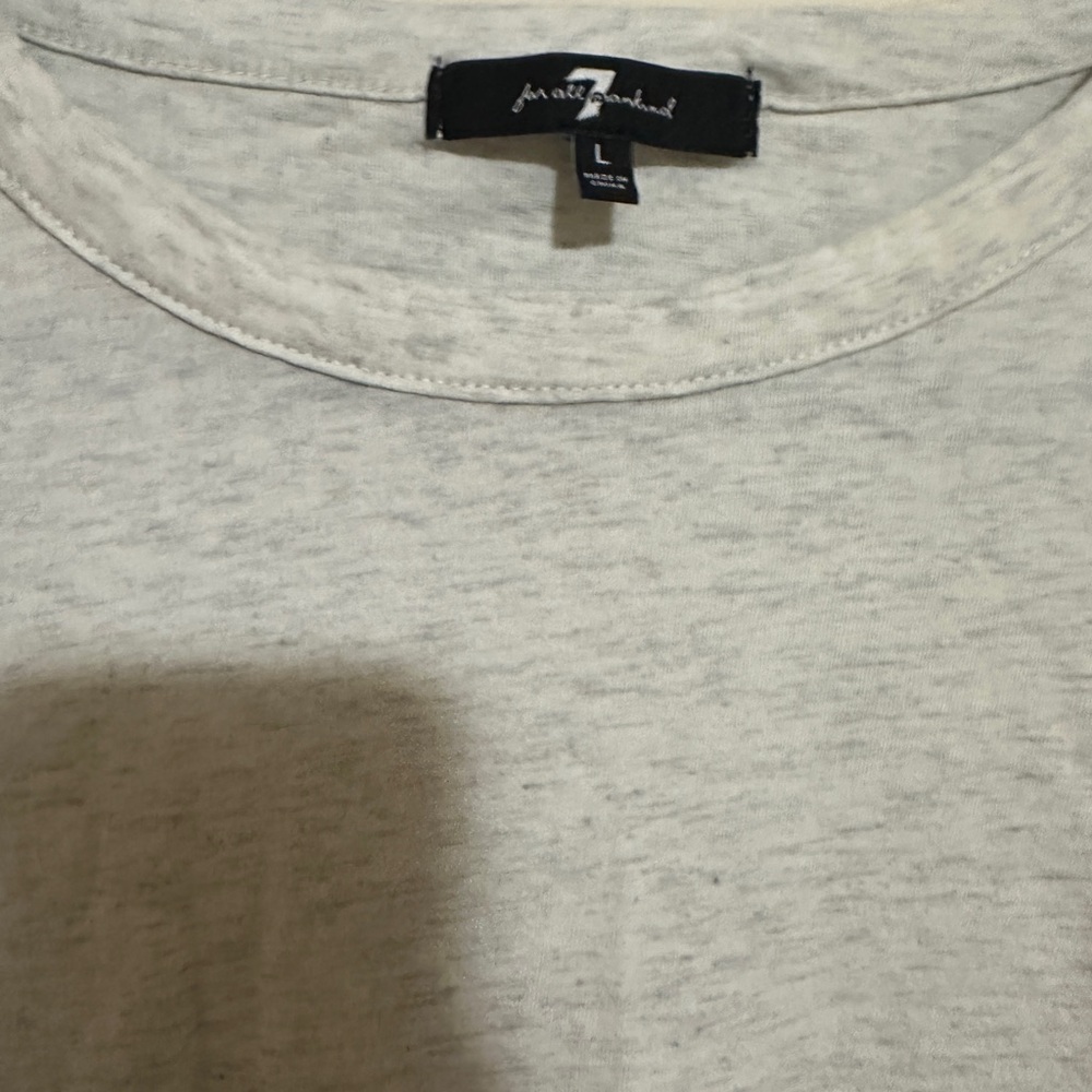 ♻️ 7 For All Mankind Cream/Gray Blouse - Picture 4 of 8